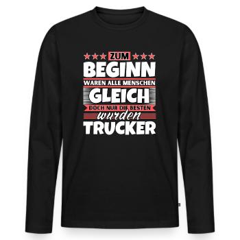 Zum Beginn gleich die besten wurden Zum Beginn gle - Männer Premium Bio Langarmshirt - Schwarz - Vorne - Nico (187cm)