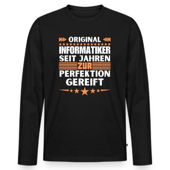 Les informaticiens ont mûri à la perfection - T-shirt manches longues Premium bio Homme - noir - Devant - Nico (187cm)