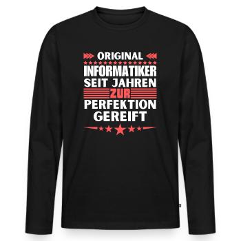 Les informaticiens ont mûri à la perfection - T-shirt manches longues Premium bio Homme - noir - Devant - Nico (187cm)