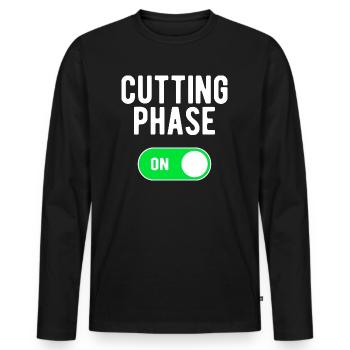 Phase de coupe ON Entraînement de poids de musculation - T-shirt manches longues Premium bio Homme - noir - Devant - Nico (187cm)