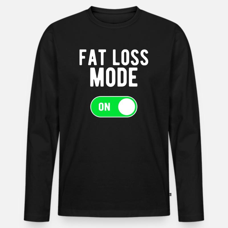Fettabbau-Modus EIN Bodybuilding-Gewichte-Training - Männer Premium Bio Langarmshirt - Schwarz