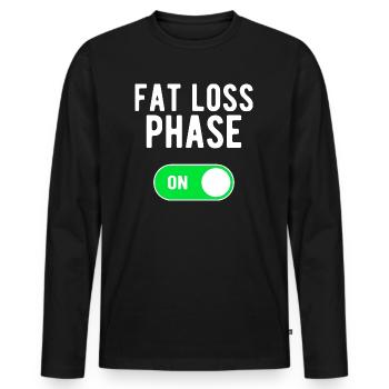 Fat Loss Phase ON Bodybuilding Weights Workout - Men's Premium Organic Long Sleeve Shirt - black - Front - Nico (187cm)