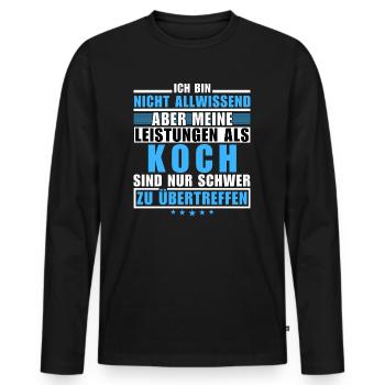 Unmatched performance as a chef - Men's Premium Organic Long Sleeve Shirt - black - Front - Nico (187cm)