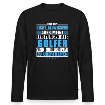 Des performances inégalées en tant que golfeur - T-shirt manches longues Premium bio Homme - noir - Devant - Nico (187cm)