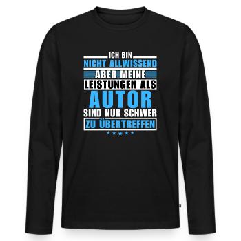 Des réalisations inégalées en tant qu’écrivain - T-shirt manches longues Premium bio Homme - noir - Devant - Nico (187cm)