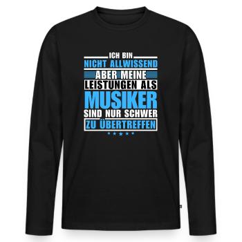 Unsurpassed performance as a musician - Men's Premium Organic Long Sleeve Shirt - black - Front - Nico (187cm)