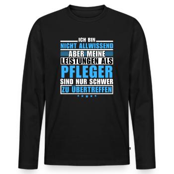 Une performance inégalée en tant qu’aidant naturel - T-shirt manches longues Premium bio Homme - noir - Devant - Nico (187cm)