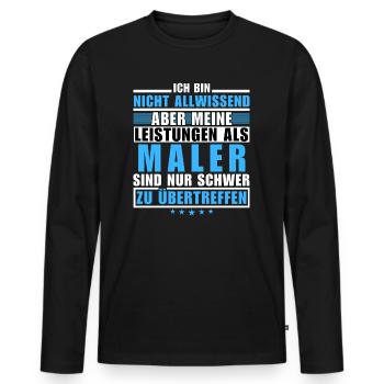 Des performances inégalées en tant que peintre - T-shirt manches longues Premium bio Homme - noir - Devant - Nico (187cm)