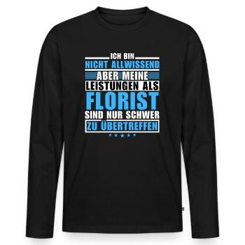 Des performances inégalées en tant que fleuriste - T-shirt manches longues Premium bio Homme - noir - Devant - Nico (187cm)