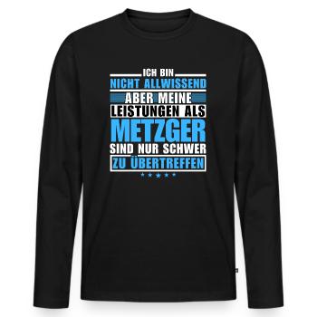 Des performances inégalées en tant que boucher - T-shirt manches longues Premium bio Homme - noir - Devant - Nico (187cm)