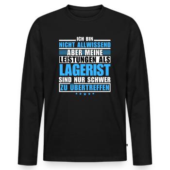 Unrivalled performance as a warehouse clerk - Men's Premium Organic Long Sleeve Shirt - black - Front - Nico (187cm)