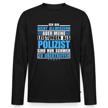 Des performances inégalées en tant que policier - T-shirt manches longues Premium bio Homme - noir - Devant - Nico (187cm)