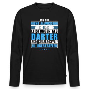 Unsurpassed performance as a darter - Men's Premium Organic Long Sleeve Shirt - black - Front - Nico (187cm)