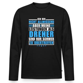Unmatched performance as a turner - Men's Premium Organic Long Sleeve Shirt - black - Front - Nico (187cm)