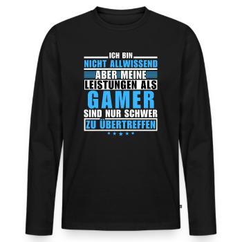 Unmatched performance as a gamer - Men's Premium Organic Long Sleeve Shirt - black - Front - Nico (187cm)
