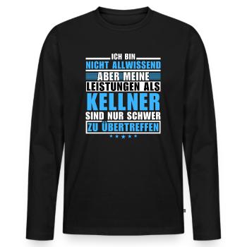 Des performances inégalées en tant que serveur - T-shirt manches longues Premium bio Homme - noir - Devant - Nico (187cm)