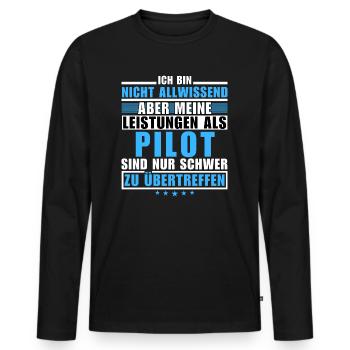 Des performances inégalées en tant que pilote - T-shirt manches longues Premium bio Homme - noir - Devant - Nico (187cm)