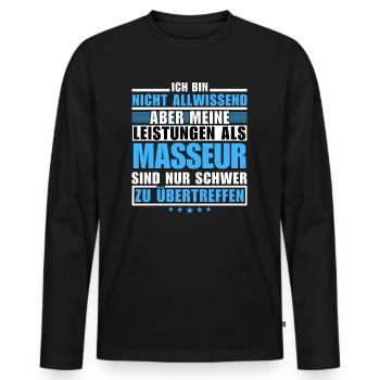 Unsurpassed performance as a massage therapist - Men's Premium Organic Long Sleeve Shirt - black - Front - Nico (187cm)