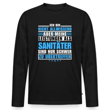 Unmatched performance as a paramedic - Men's Premium Organic Long Sleeve Shirt - black - Front - Nico (187cm)