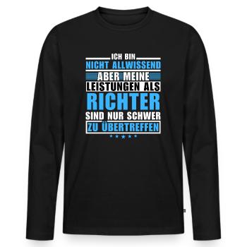 Unsurpassed performance as a judge - Men's Premium Organic Long Sleeve Shirt - black - Front - Nico (187cm)