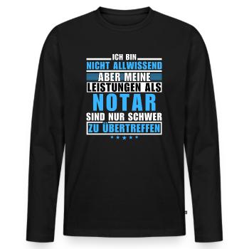 Unrivalled performance as a notary public - Men's Premium Organic Long Sleeve Shirt - black - Front - Nico (187cm)