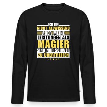 Unsurpassed performance as a magician - Men's Premium Organic Long Sleeve Shirt - black - Front - Nico (187cm)