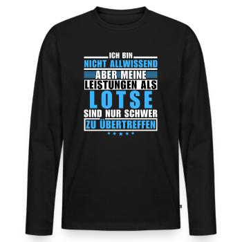 Unübertroffene Leistung als Lotse - Männer Premium Bio Langarmshirt - Schwarz - Vorne - Nico (187cm)
