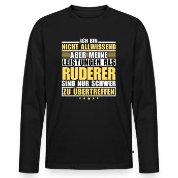 Unsurpassed performance as a rower - Men's Premium Organic Long Sleeve Shirt - black - Front - Nico (187cm)