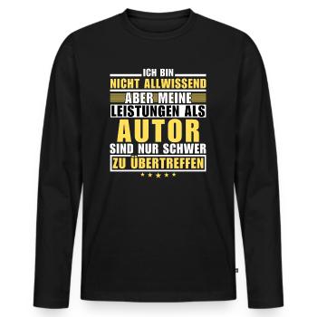 Unmatched Achievement as a Writer - Men's Premium Organic Long Sleeve Shirt - black - Front - Nico (187cm)
