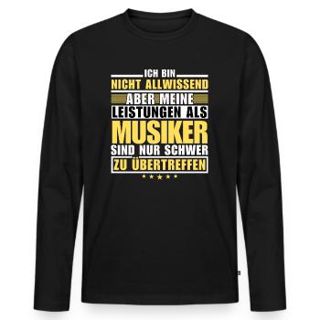 Unsurpassed performance as a musician - Men's Premium Organic Long Sleeve Shirt - black - Front - Nico (187cm)