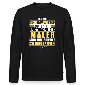 Des performances inégalées en tant que peintre - T-shirt manches longues Premium bio Homme - noir - Devant - Nico (187cm)