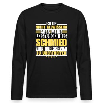 Des performances inégalées en tant que forgeron - T-shirt manches longues Premium bio Homme - noir - Devant - Nico (187cm)