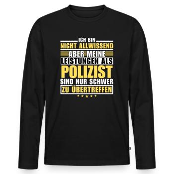 Des performances inégalées en tant que policier - T-shirt manches longues Premium bio Homme - noir - Devant - Nico (187cm)