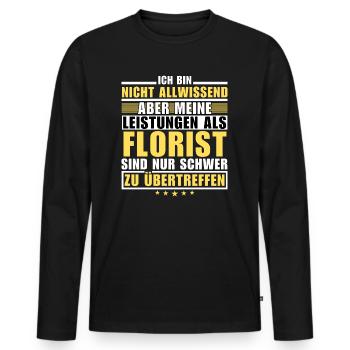 Des performances inégalées en tant que fleuriste - T-shirt manches longues Premium bio Homme - noir - Devant - Nico (187cm)