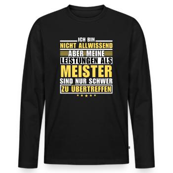 Unsurpassed performance as a champion - Men's Premium Organic Long Sleeve Shirt - black - Front - Nico (187cm)