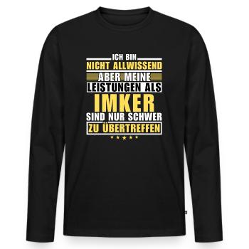 Des performances inégalées en tant qu’apiculteur - T-shirt manches longues Premium bio Homme - noir - Devant - Nico (187cm)