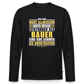 Unmatched performance as a farmer - Men's Premium Organic Long Sleeve Shirt - black - Front - Nico (187cm)