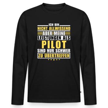 Des performances inégalées en tant que pilote - T-shirt manches longues Premium bio Homme - noir - Devant - Nico (187cm)