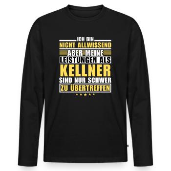Des performances inégalées en tant que serveur - T-shirt manches longues Premium bio Homme - noir - Devant - Nico (187cm)