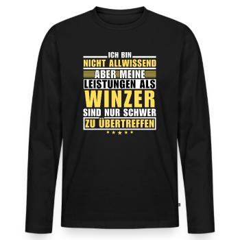 Unrivalled performance as a winemaker - Men's Premium Organic Long Sleeve Shirt - black - Front - Nico (187cm)
