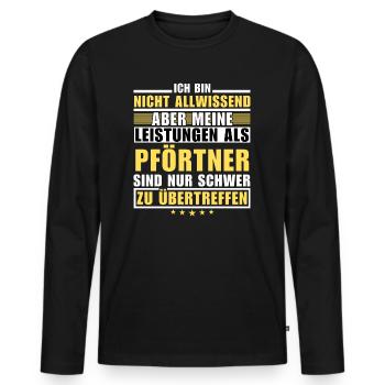 Unrivalled performance as a doorman - Men's Premium Organic Long Sleeve Shirt - black - Front - Nico (187cm)