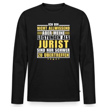 Unübertroffene Leistung als Jurist - Männer Premium Bio Langarmshirt - Schwarz - Vorne - Nico (187cm)