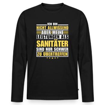 Unmatched performance as a paramedic - Men's Premium Organic Long Sleeve Shirt - black - Front - Nico (187cm)