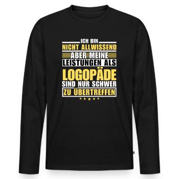 Unübertroffene Leistung als Logopäde - Männer Premium Bio Langarmshirt - Schwarz - Vorne - Nico (187cm)