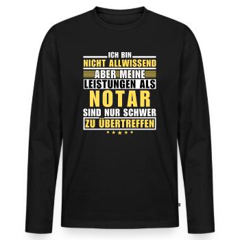 Unrivalled performance as a notary public - Men's Premium Organic Long Sleeve Shirt - black - Front - Nico (187cm)
