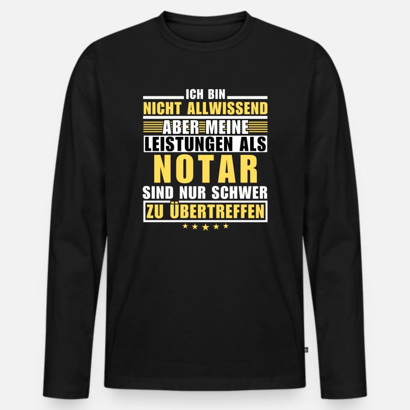 Unübertroffene Leistung als Notar - Männer Premium Bio Langarmshirt - Schwarz