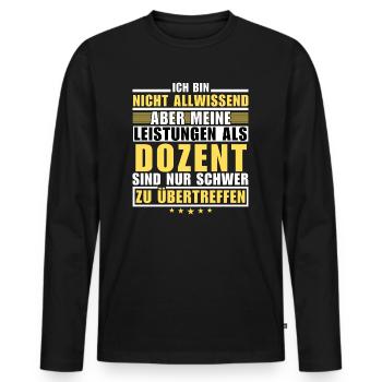 Unmatched performance as a lecturer - Men's Premium Organic Long Sleeve Shirt - black - Front - Nico (187cm)