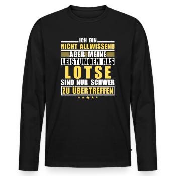 Unübertroffene Leistung als Lotse - Männer Premium Bio Langarmshirt - Schwarz - Vorne - Nico (187cm)