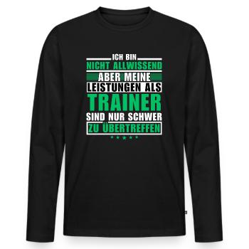 Des performances inégalées en tant qu’entraîneur - T-shirt manches longues Premium bio Homme - noir - Devant - Nico (187cm)