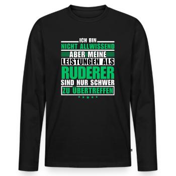 Unsurpassed performance as a rower - Men's Premium Organic Long Sleeve Shirt - black - Front - Nico (187cm)